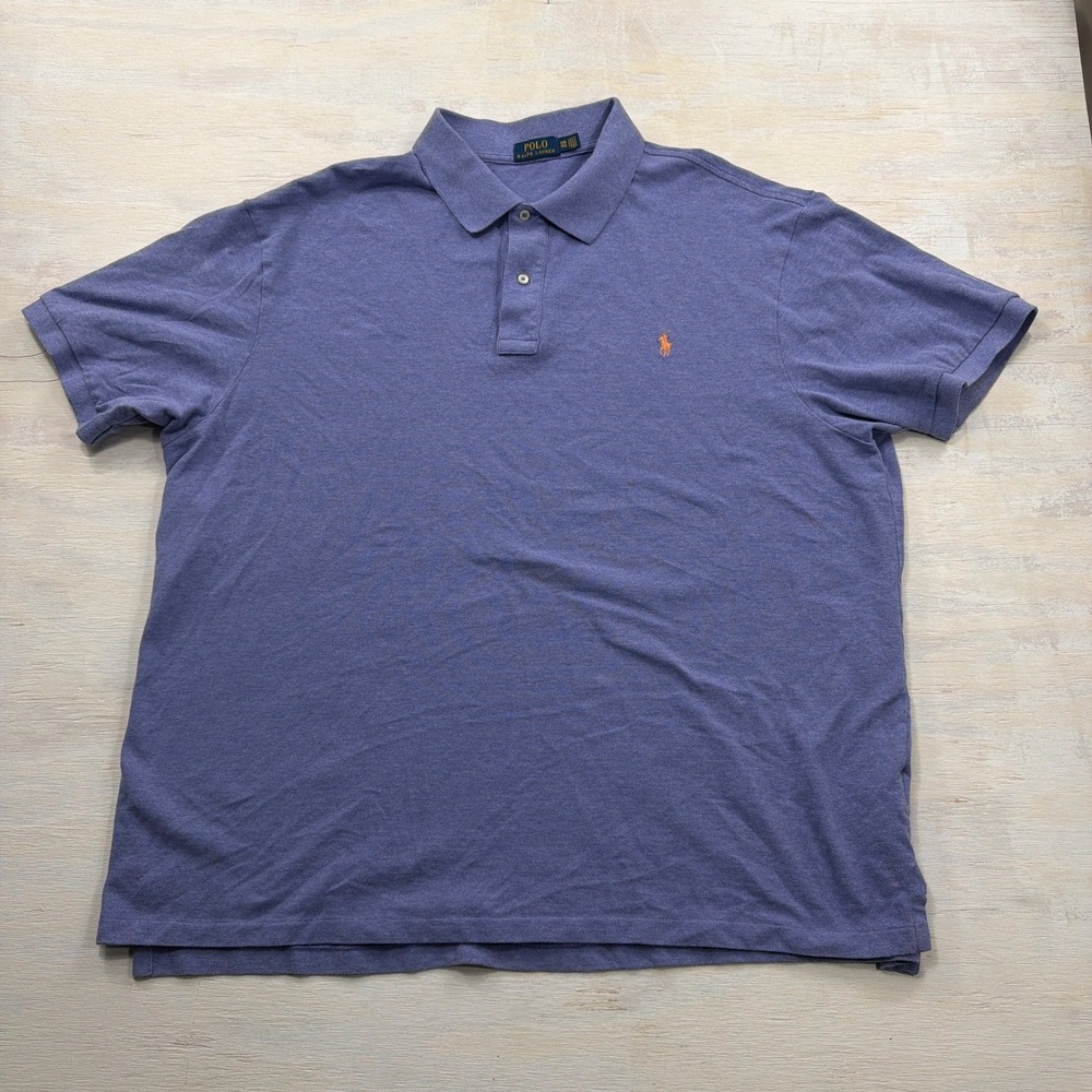 Polo Ralph Lauren Polo Shirt 3XB Big & Tall Pony Logo Purple Heather Mens